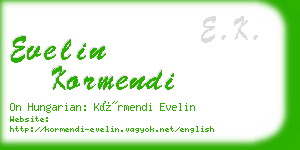 evelin kormendi business card